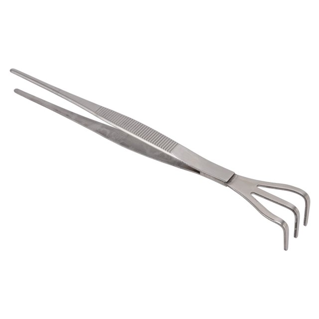 Râteau à Racines, Manche Ergonomique à 3 Dents Râteau à Racines de Bonsaï Résistant à l'Usure Desserre le Sol pour Plante en Pot Droit, Courbé