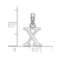 thumbnail image 3 of Diamond2Deal 14K White Gold Block Letter X Initial Pendant for Women, 3 of 6