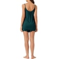 thumbnail image 3 of INSPIRE CHIC Women's Loungewear Solid Color Ruffle Trim Camisole Tops with Shorts Pajama Sets XS Green, 3 of 6