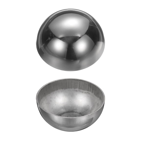Uxcell 2pcs Hollow Half Ball, 62.5mm(2.5") OD 304 Stainless Steel Mirror Polished Hemisphere Hollow Half Railing Ball Cap Gazing Balls for Garden Gate Stair Handrails