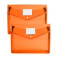 thumbnail image 2 of 2PCS Documents Holder Envelope Folder, File Storage Bag with Button Transparent Plastic, Certificate File Holder Document Folder, Orange, 2 of 5