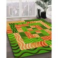 thumbnail image 3 of Ahgly Company Tapis d'Intérieur Lavable en Machine Carré Transitionnel Acajou Brun, 4 Pieds Carré, 3 of 7