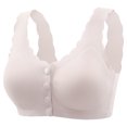 thumbnail image 1 of Timegard Plus Size Bras for Women Front Closure Button Full Support Wireless Underwear Comfort Daily Bras, 1 of 2