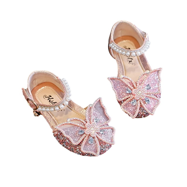 Sandales Fille Enfant Strass Papillon Perles Été Décontracté Rue Danse Chaussures pour Enfants