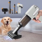 Amzcrzy Handheld Car Vacuum Cleaner Set - 6 Piece Pet Cleaning Vacuum Cleaner Set, 15000Pa & 1300 mah Vacuum Cleaner and Air Duster Adjustable Portable Handheld Pet Dust Catcher for Car Home Office