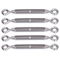 thumbnail image 3 of Turnbuckle Hook And Eye, 5Pcs 304 Stainless Steel Turnbuckle, Eye And Eye Rigging Screw, Shade Sail Hardware, Wire Rope Tension for Backyard, Playground, Outdoor Activities, 3 of 8