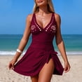 thumbnail image 2 of Nmnitkp Womens Plus Size One Piece Swimsuit V Neck Bow Knot Tummy Control Swimwear Bathing Suit Full Coverage Swim Dress, 2 of 5