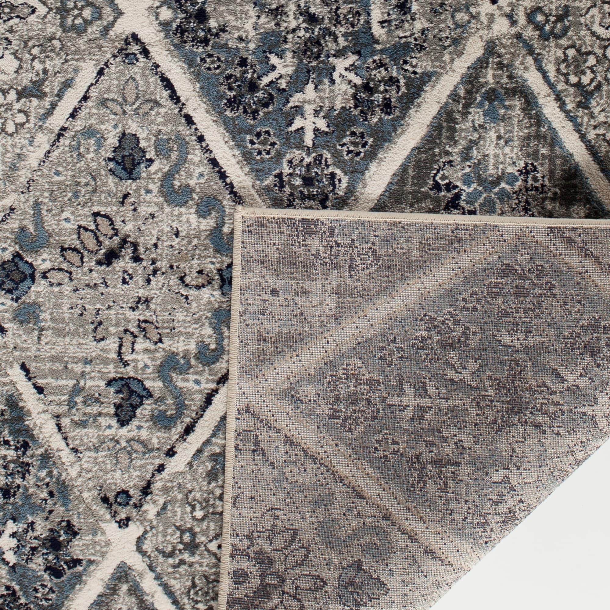Tapis tissé brun et bleu Zunthus