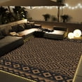thumbnail image 1 of Outdoor Rug x RV Camping Mat Outdoor CarpetPatio Camper Backyard Rug with Led Strip Light Reversible Geometric Picnic Deck Proch Balcony Foldable Rugs &, 1 of 6