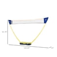 thumbnail image 3 of HOMCOM Portable Badminton Net Set with 9.5x5 ft Net, Foldable Badminton Net with 2 Shuttlecocks, 2 Badminton Rackets and 1 Suitcase, for Indoor Outdoor, Beach, Backyard, 3 of 9