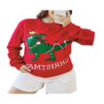 thumbnail image 2 of Chandails de Noël Laids pour Femmes Col Roulé Manches Longues Imprimé Flocon de Neige Élan Hauts en Tricot Ample, 2 of 7