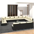thumbnail image 1 of vidaXL 13 Piece Garden Lounge Set with Cushions Black Poly Rattan, 1 of 4