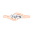 thumbnail image 2 of DGOLD Bague Classique à 3 Pierres en Or Rose 10 Kt avec Diamant Blanc Rond (1/4 cttw), 2 of 3