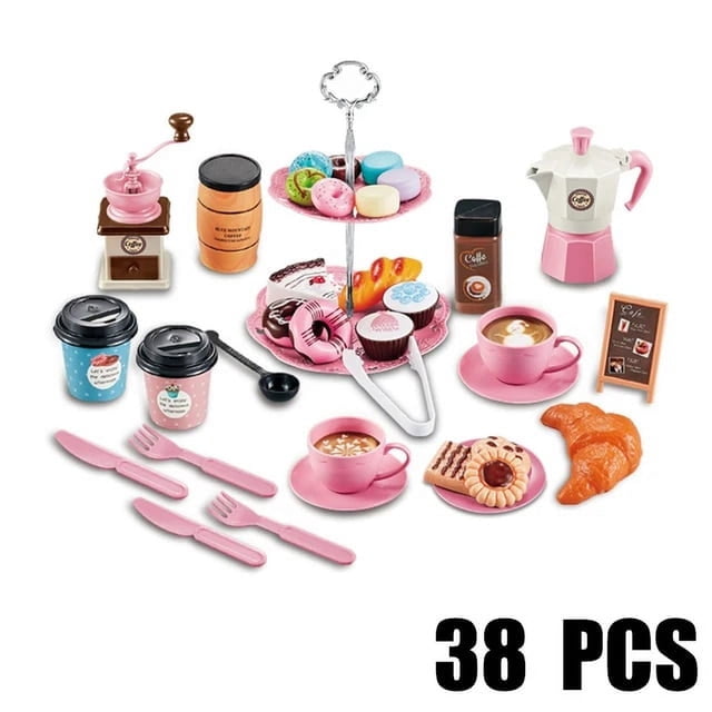 Machine à Café de Simulation Mini Nourriture Jouet pour Enfants Cuisine de Jeu Maison de Jeu Bricolage Dessert Ensemble de Jouets de Cuisine Jeu de Rôle Jouets pour Fille