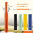 thumbnail image 1 of Ensemble de 4 Pcs pour Enlever le Calcul Dentaire avec Tube de Rangement Portable Simple Sécuritaire Efficace Réduire le Risque de Gingivite Cure-Dents en Acier Inoxydable Léger Ensemble pour la Maison, 1 of 8