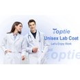 thumbnail image 4 of TOPTIE Unisex Scrubs Lab Coat Professional Doctor Uniform Workwear Long Sleeve Shop Coat-Navy-M, 4 of 5