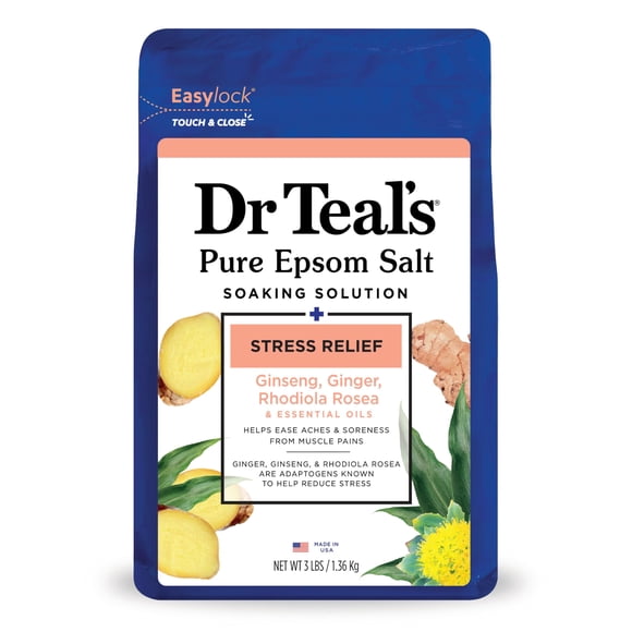 Dr Teal's Pure Epsom Magnesium Salt Soak Stress Relief with Essential Oils 3lbs