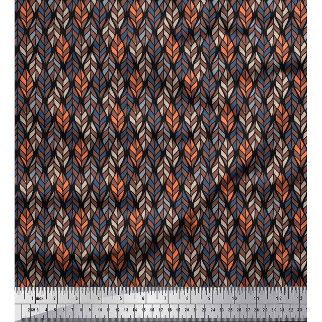Soimoi Cotton Duck Fabric Leaves Small Decor Fabric Printed Yard 56 Inch Wide