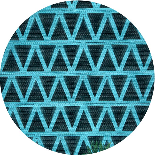 Ahgly Company Tapis Rond Lavable en Machine Intérieur Transitionnel Vert Sarcelle Profond, 3 Pieds Rond