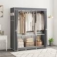thumbnail image 4 of SUSUZI Garde-Robe Portable Armoire Garde-Robe Multifonction en Tissu Pliable Organisateur de Rangement pour Vêtements pour Rangement de Chambre, Gris, 4 of 11