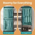 thumbnail image 3 of Freestanding Wardrobe Clothes Rack, Coat Rack with Rails, Fabric Shelves, Metal Frame Organizer, Taupe, 3 of 5