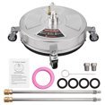 thumbnail image 2 of 46cm18inch Pressure Washer Surface Cleaner Stainless Steel Housing Power Washer Accessory with 14 Inch Quick Connector 4 Wheels 2 Nozzles 2 Extension Wands 4000PSI, 2 of 7