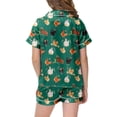 thumbnail image 3 of MIASHUI Girls 2-Piece Pajamas Set Animal Chicken Pattern Button-Down Boys Sleepwear,Green,4-5 Years, 3 of 4