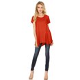 thumbnail image 1 of Womens Short Sleeve Scoop Neck Flowy Tunic Top - Made in USA, XX-Large, Rust, 1 of 1