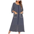 thumbnail image 2 of yievot Chemise de Nuit Chaude d'Hiver pour Femmes Automne et Hiver Robe de Nuit Zippée avec Poches Pyjama Ample, 2 of 5