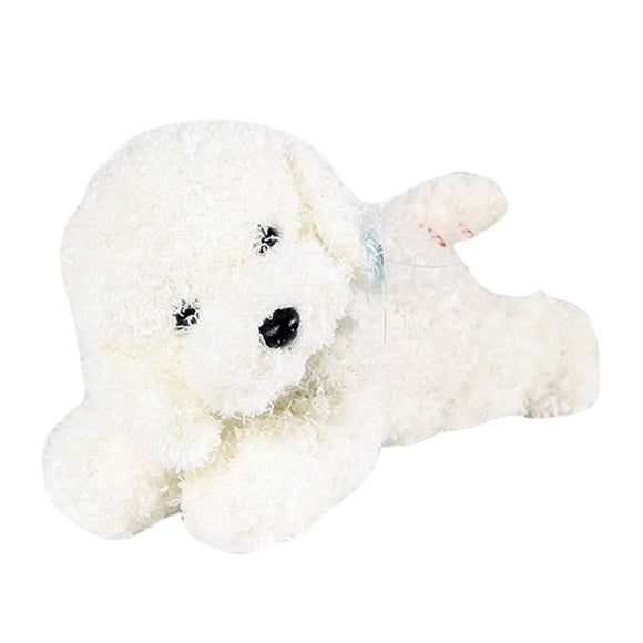 White Realistic Teddy Dog Plush Stuffed Animal Toy Lifelike Puppy Doll Decor Gift Soft Cuddly Stuffed Dog Bed Sofa Decor Kids Plush Animal Toy Pet Companion
