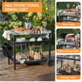 thumbnail image 4 of Chariot pour Gril, Support de Four à Pizza, Station de Préparation de bbq Extérieure avec Rangement, Roue, Dessus de Table en Acier Inoxydable Argenté, 4 of 7