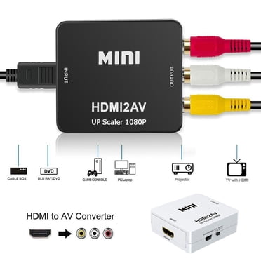 HDMI to RCA Converter Composite AV Adapter Set 1080p HDMI to AV Converter Includes HDMI and Composite Cable-White