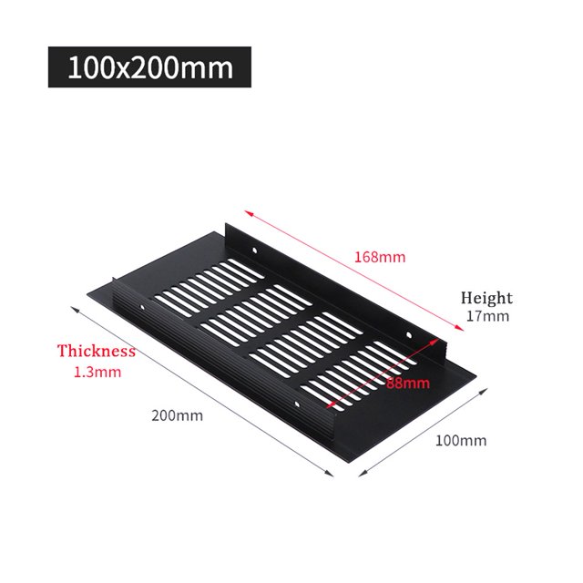 Grille de Ventilation Rectangulaire en Aluminium 100mm pour Armoire Garde-Robe