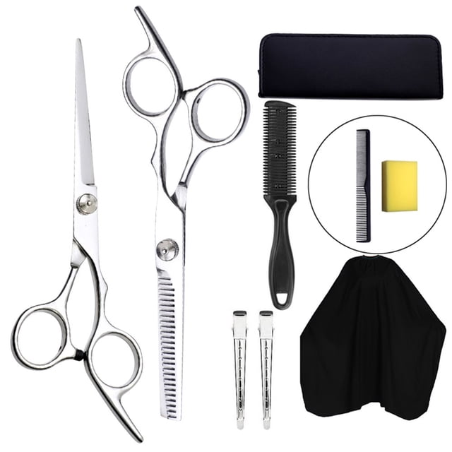 HLONK 9 Pcs Ciseaux de Coupe de Cheveux Pince Outils de Barbier Coiffure