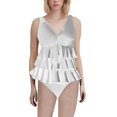 thumbnail image 1 of Duoif Maillot de Bain une Pièce pour Femme, Maillot de Bain pour Femme à Volants, Maillot Gainant Couvrant, Robe de Bain Rétro, Tenue de Bain, Maillots de Bain pour Femme, Contrôle du Ventre, Maillots de Bain pour Femme Blanc P, 1 of 4