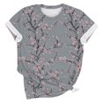 thumbnail image 4 of Pisexur Hauts d'Été pour Femmes, Blouses Habillées Décontractées pour Femmes, Hauts à la Mode pour Femmes, Chandail Décontracté Imprimé à Manches Courtes Col Rond, Grande Taille pour Femmes Multicolore, L, 4 of 6
