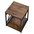 thumbnail image 1 of KFFKFF End Table, 2-Tier Square Side Table with Open Storage Shelves, Modern Nightstand Bedside Desk with X-Design Metal Frame, 1 of 9