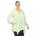 thumbnail image 2 of White Mark Tunique à Manches 3/4 pour Femmes, Taille Empire, Col en V, 2 of 5