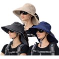 thumbnail image 1 of Lot de 3 Chapeaux de Soleil Queue de Cheval pour Femmes avec Rabat de Nuque, Grand Bord, Protection UV, Chapeau Bob, Été, Plage, Pêche, Randonnée, Jardin, UPF 50+, 1 of 5