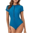 thumbnail image 2 of Weiqiqre Plus Size Swimsuit for Women Rash Guard Long Sleeve One Piece Swimsuit Surfing Bathing Suit UPF 50+ Athletic Swimwear, 2 of 9