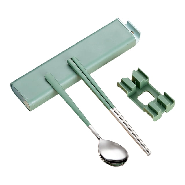 Mistaha Chopsticks Spoon Set With Case Long Handle Reusable Metal Stainless Steel Chopsticks Spoon Cutlery Set Korean Tableware Combinations Utensil for Travel Office Kitchen Restaurant