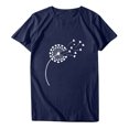 thumbnail image 4 of Meichang T-Shirts Graphiques Tendance pour Femmes Nouveauté Drôle Mignon T-Shirts à Imprimé Pissenlit Décontractés Col Rond Manches Courtes T-Shirts Légers Hauts, 4 of 7