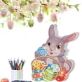 thumbnail image 1 of EGNMCR Easter DIY 5D Diamond Art Painting Kits, Easter Rabbit Eggs Tabletop Decoration With LED String Light, Cute Diamond Paintings Ornament For Easter Day, Gift, 1 of 4