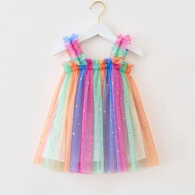 Robe Décontractée Fille Sans Manches Tutu pour Filles Jolies Robes Robe en Tulle Tout-Petit 5-6 Ans