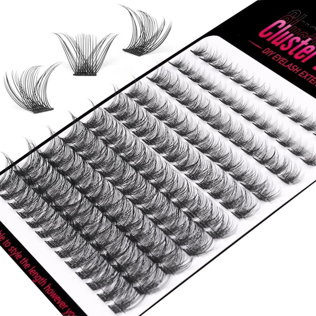 HSHDLDF Lash Clusters Eyelash Extension 120Pcs Natural Cluster Lashes Extensions Wispy D Curl Individual Lashes Fluffy 8MM-16MM Cluster DIY Lash Extension at Home ALICROWN