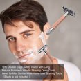 thumbnail image 4 of Amdohai 1PC Double Edge Safety Razor with Long Natural Rotatable Handle Shaving Razor Alloy Scalloped Bar Double Edge Safety Razor Shaving Open Comb Head for Men Barber Male Home Use Shaving Tools, 4 of 6