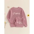 thumbnail image 2 of Wangsaura Family Matching Sweaters Mommy and Me Letter Embroidery Round Neck Knitwear Comfortable Warm Tops, 2 of 8