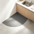 thumbnail image 3 of Semicircular Linen Textured Floor Mat, Fan Shaped Non Slip Rug, Water Absorbent Corner Doormat for Entryway Kitchen Indoor Home Decor, 3 of 7