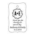 thumbnail image 1 of 100 PCS Thank You for sharing our special day Custom Made Hang Tags Personalized Wedding Favor Gift Paper Tags, 1 of 1