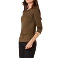 thumbnail image 4 of INSPIRE CHIC Women's Work 3/4 Sleeve Boat Neck Houndstooth Blouse Tops, 4 of 6
